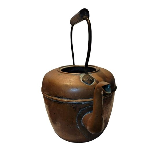 Antique Copper Teakettle English Early 20th Century Classic Handled Lidded JS408 - Picture 13 of 16